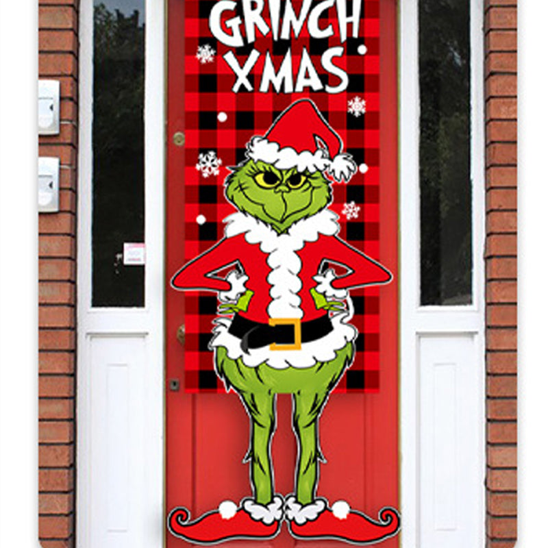 Décoration de Noël Drapeau de Jardin de Poupée Sans Visage Grinch Suspendu