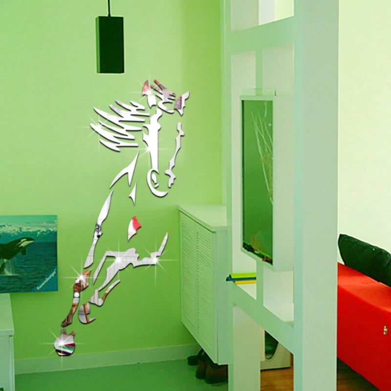 Sticker Mural Cheval Miroir Moderne Acrylique 3D