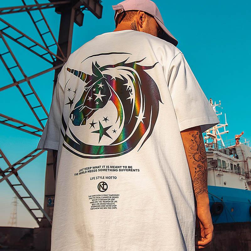 T-shirt à Motif Licorne Lumineux