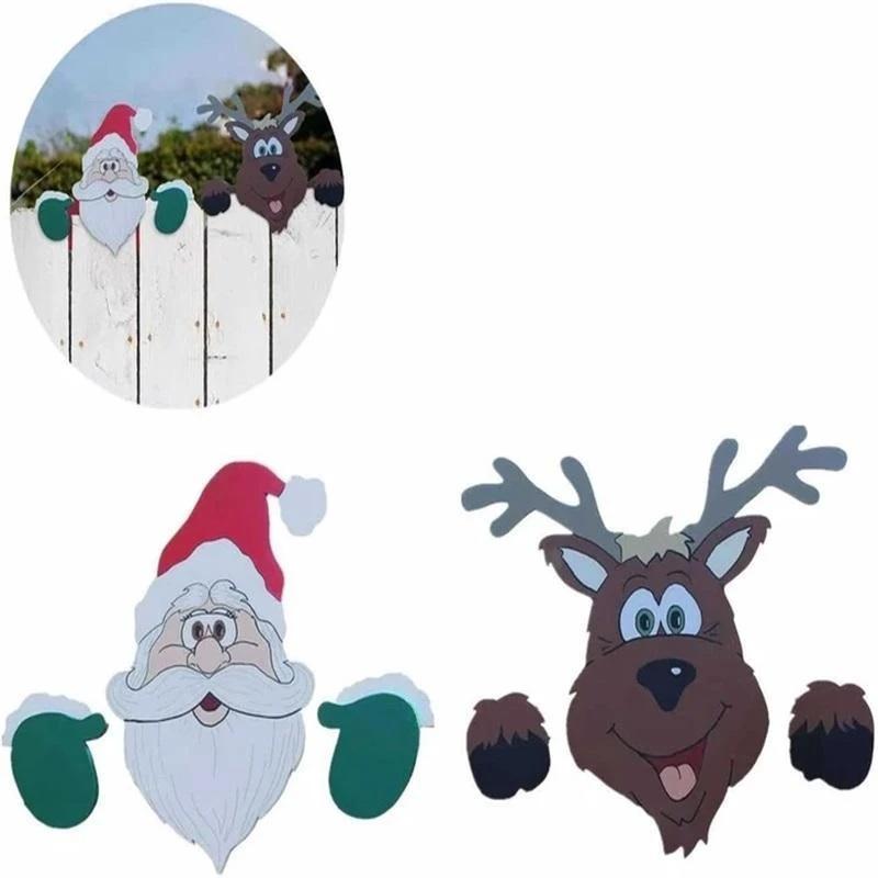 🎅Prévente de Noël🎅Décoration de Clôture sur le Thème de Noël