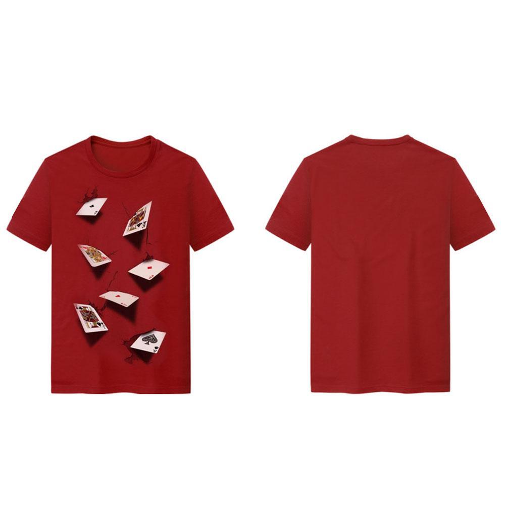 T-Shirt Avec 3D Impression Jouer Aux Cartes