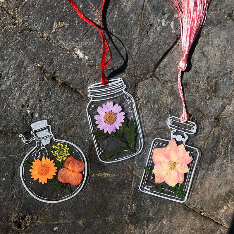 🌸Signets de Fleurs Séchées Transparentes(avec ruban de 10 m gratuit)🦋