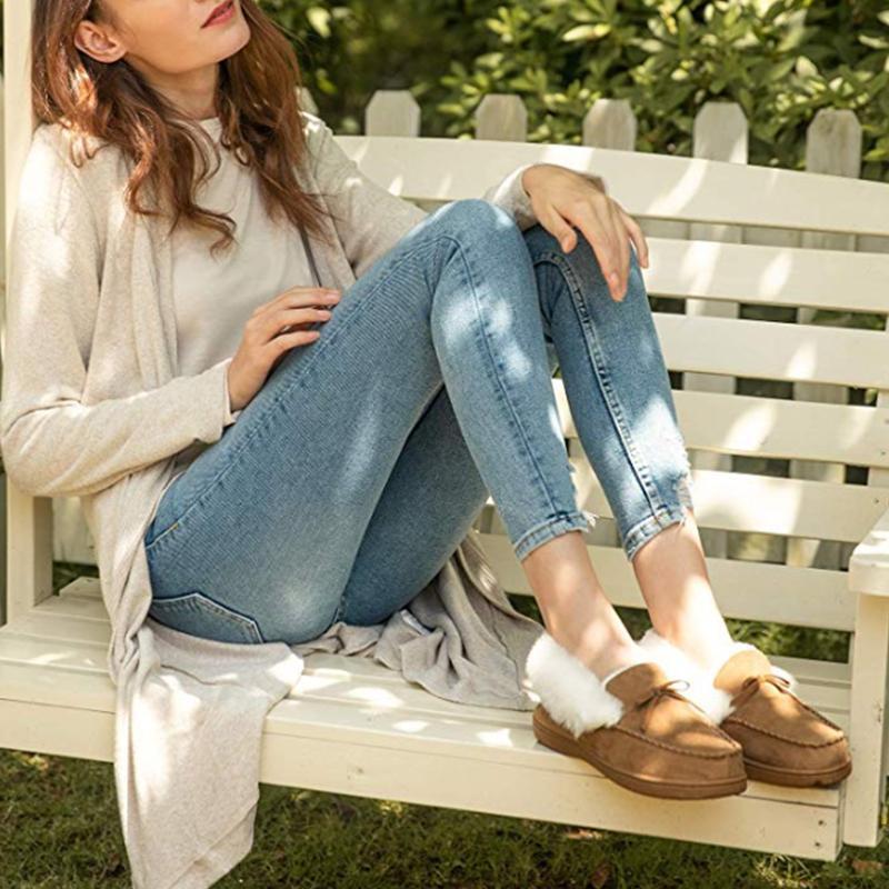 Femmes Hiver Chaud Mode Pantoufles Mocassins