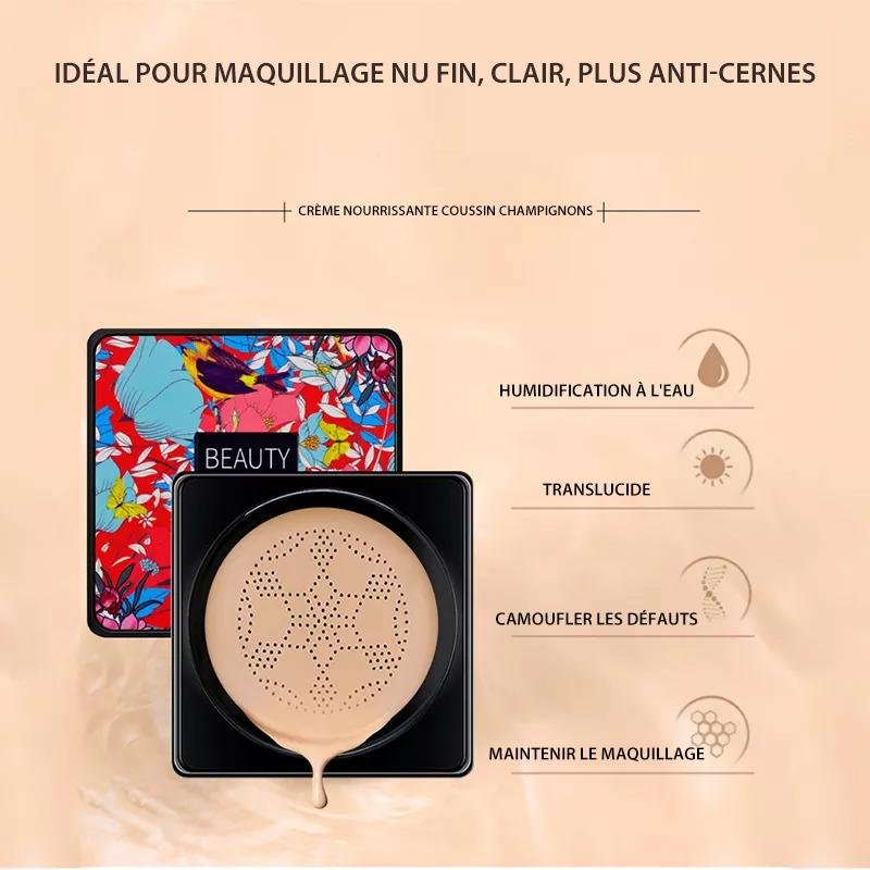🌸Crème CC Correcteur Avec Pinceau de Champignon