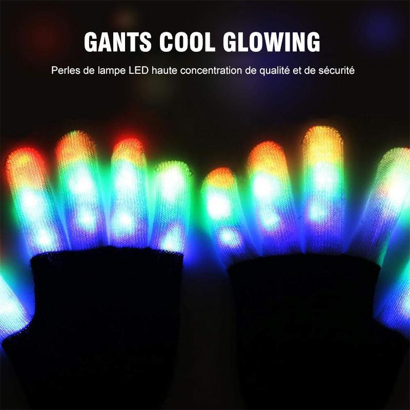 Gants LED Finger Lights 3 Couleurs 6 Modes