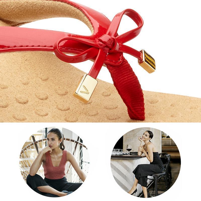 Sandales En Forme De V Avec Bowknot