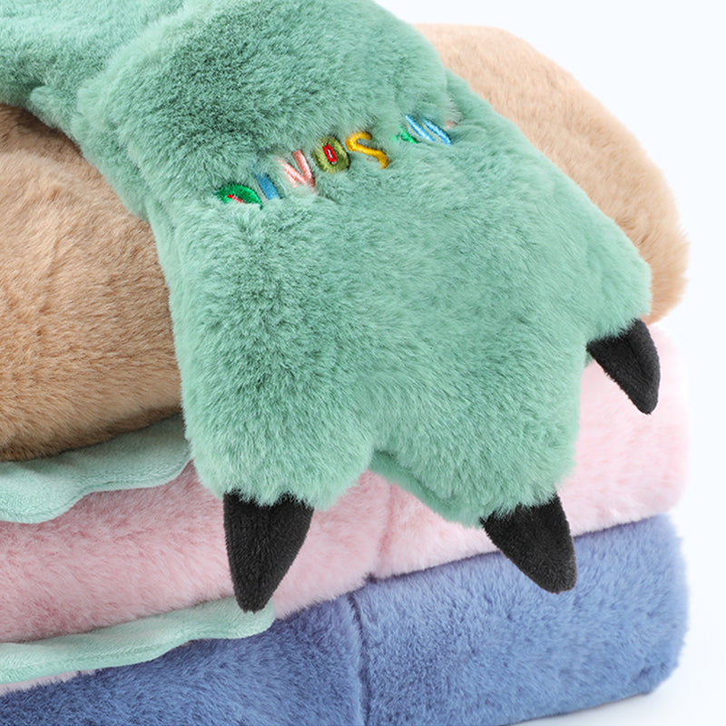 Enfant en bas âge enfants dessin animé dinosaure polaire en peluche chapeau gants écharpe 3 en 1 ensemble