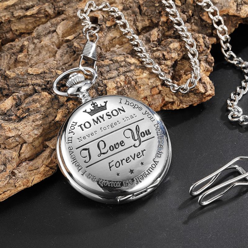 Montre à chaîne de poche à quartz To My Son