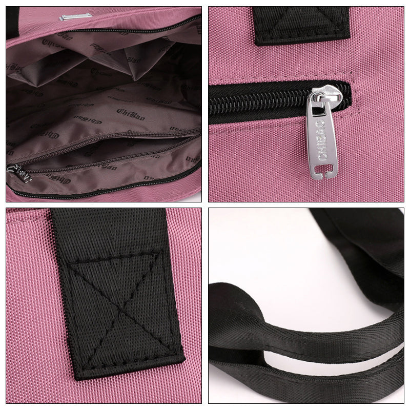 Sac à main polyvalent simple en nylon de couleur unie avec une grande capacité