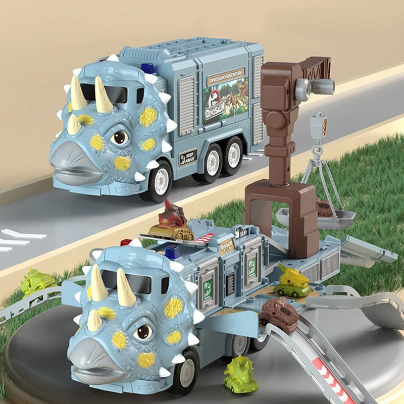 đŠNouvel Ensemble de Jouets de Piste de Camion dâIngĂ©nierie Transformant les Dinosaures