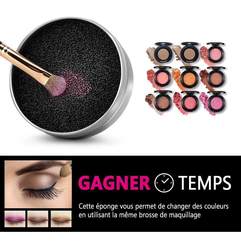 Éponge Efficace et Réutilisable pour Nettoyer Votre Brosse de Maquillage