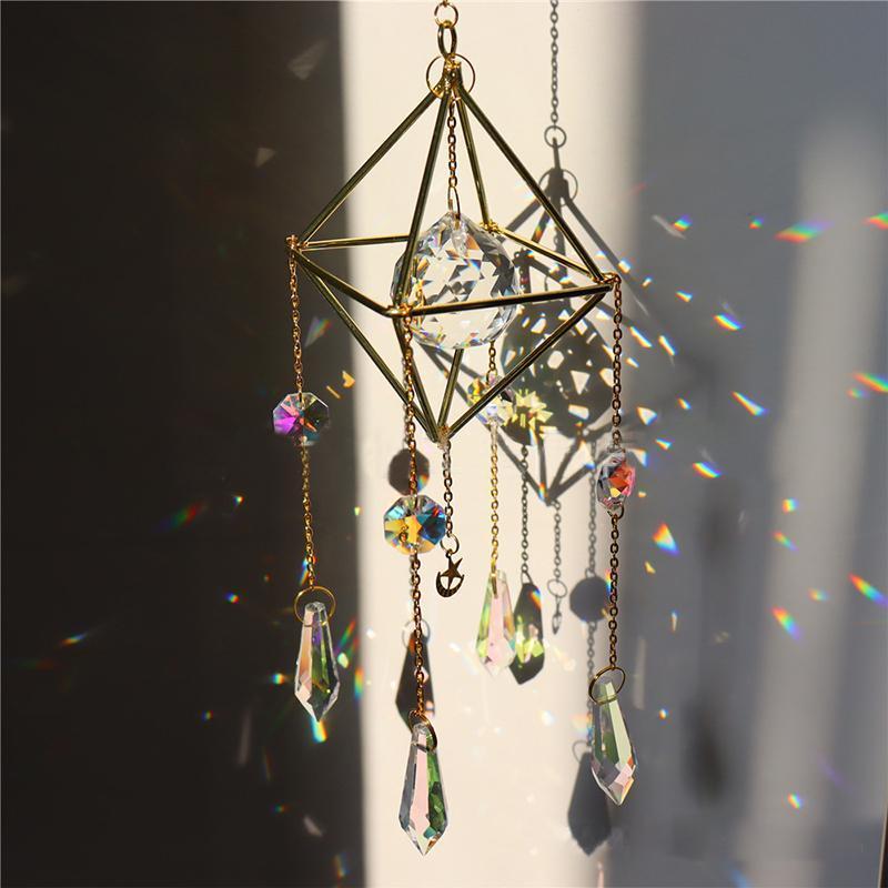 Prisme de Boule de Cristal Multicolore Capteur de Soleil