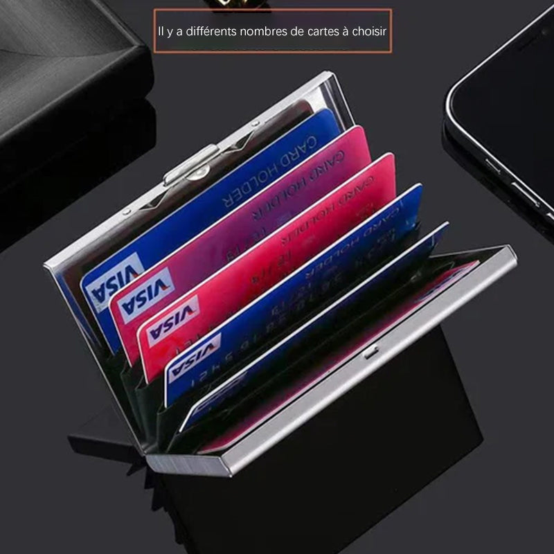 Porte-cartes ultra-fin avec protection contre le vol et la démagnétisation
