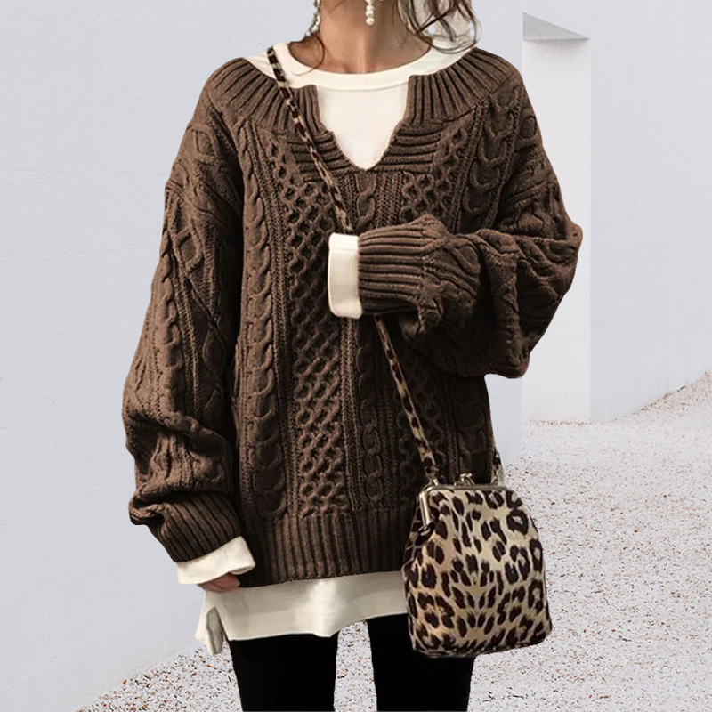 Pull ample en tricot torsadé