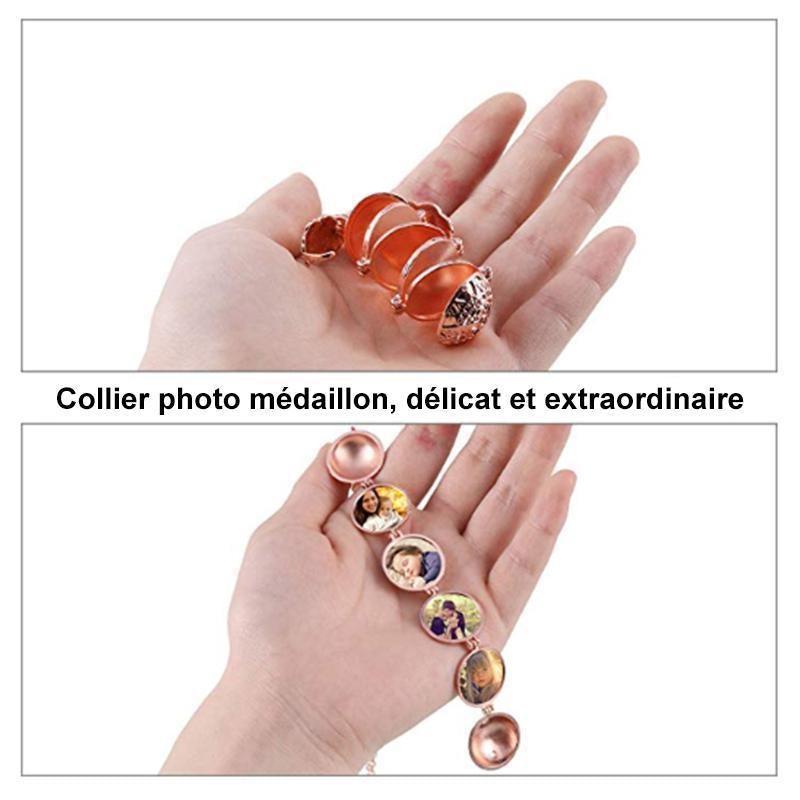 🎉Médaillon Collier Extensible pour Photo - 2 Pièces