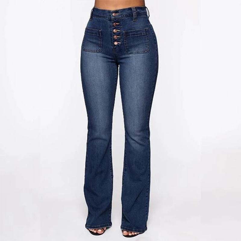 Jean Délavé à Taille Haute pour Femmes