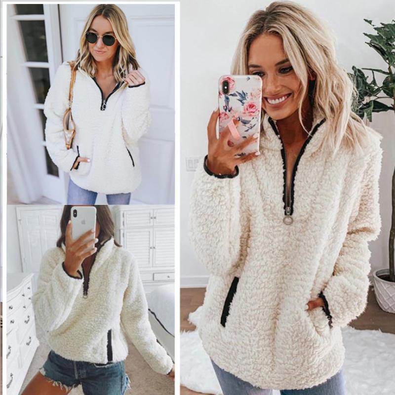 Manteau Zippé À Manches Longues