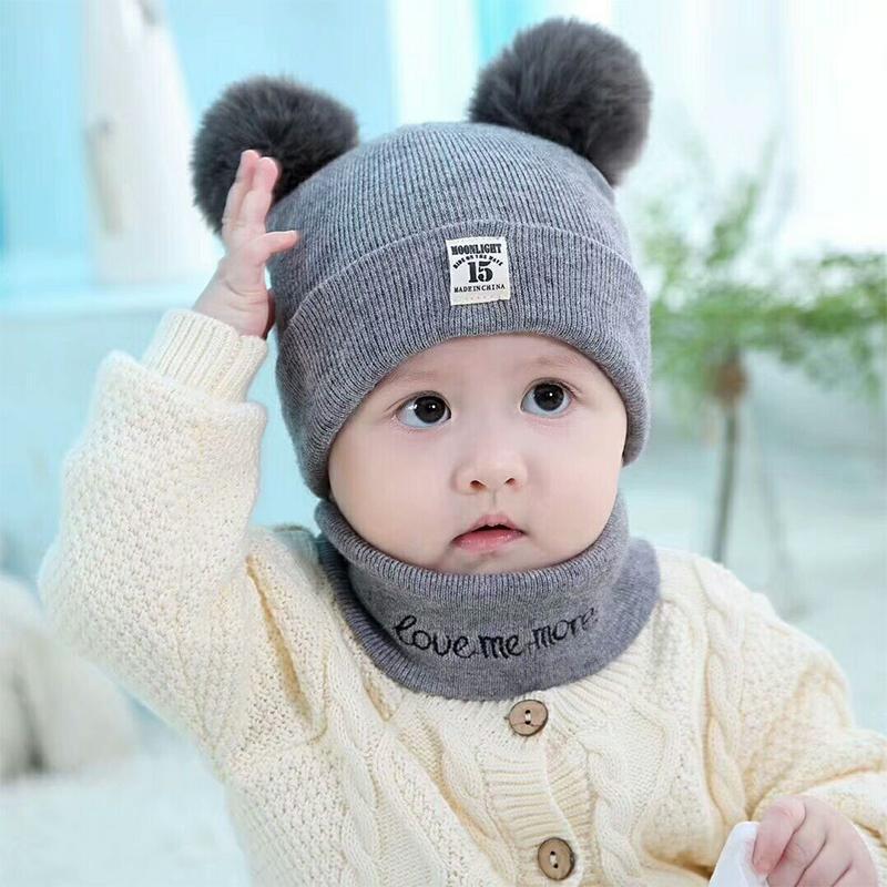 Chapeau et Écharpe Chaud Hiver Pour Bébés