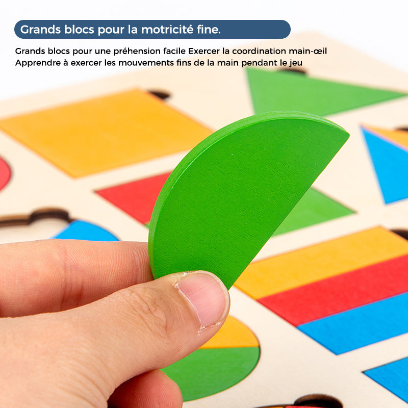 🖼️🎨Jeu de Tri en Bois avec Formes Géométriques🖼️