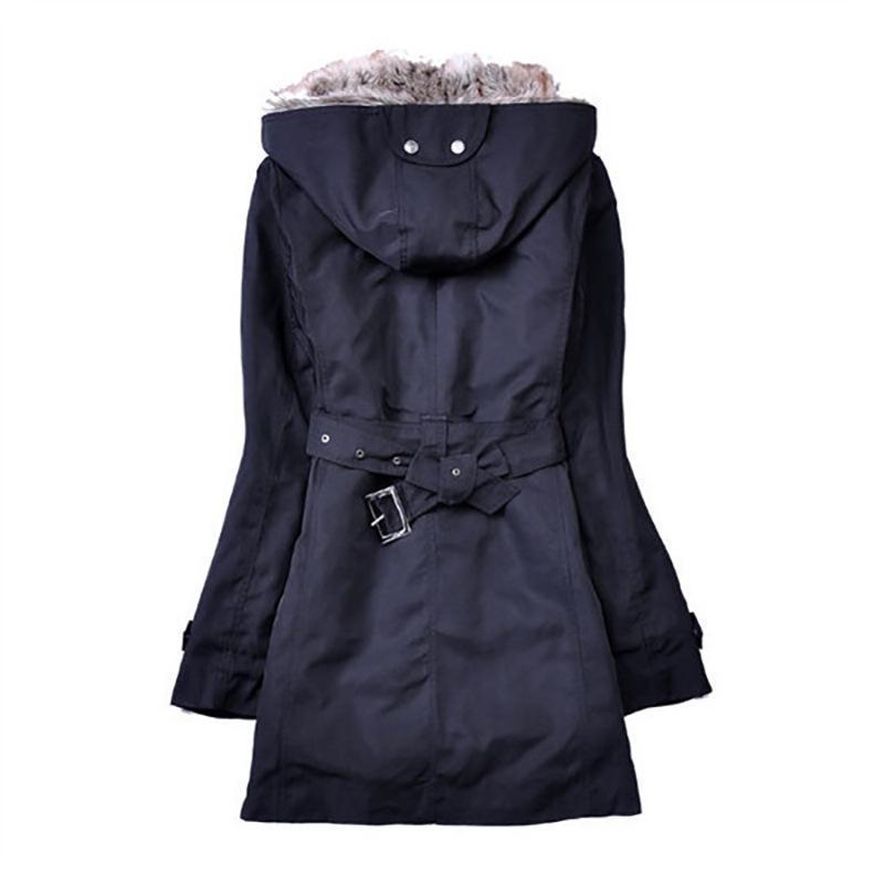 Manteau d'hiver pour femmes avec fausse fourrure amovible