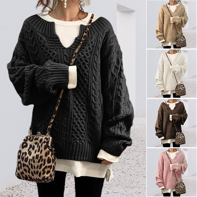 Pull ample en tricot torsadé