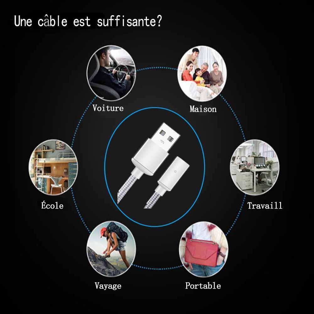 Cable Magnétique Pour Iphone, Android Et Type-c