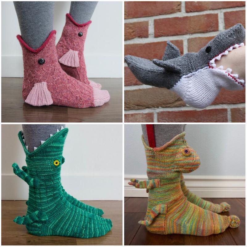 🎅Vente de Noël🎅Chaussettes En Forme De l'Animal Mignon Tricotées En Laine