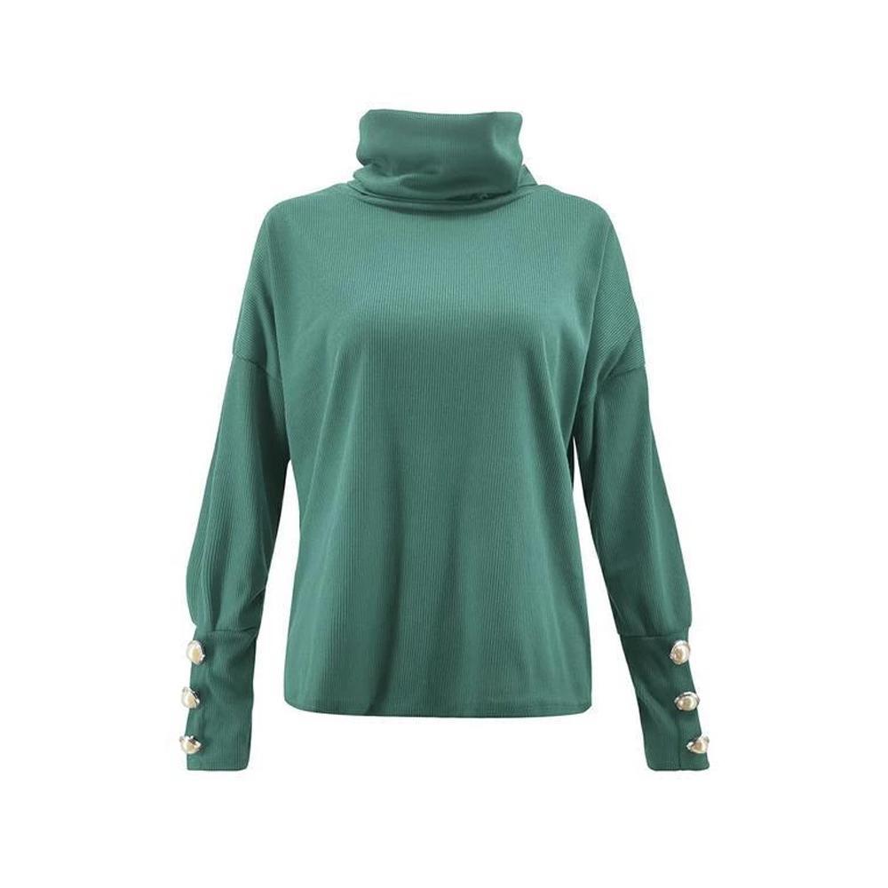 Pull décontracté uni à manches longues