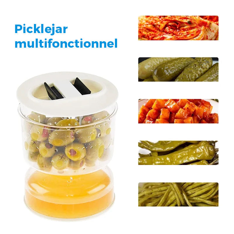 Bocal Ă cornichons et olives avec passoire