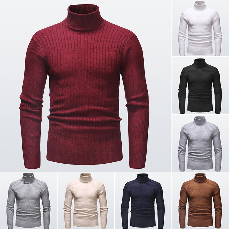 Pull à Col Roulé en Maille pour Homme