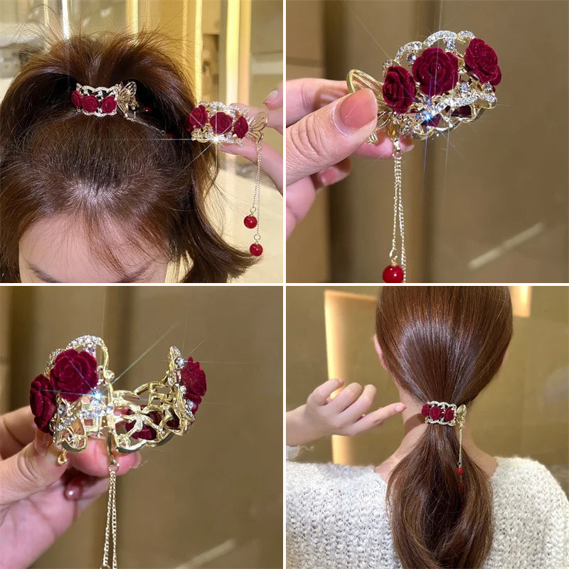 Épingles à cheveux roses vintage