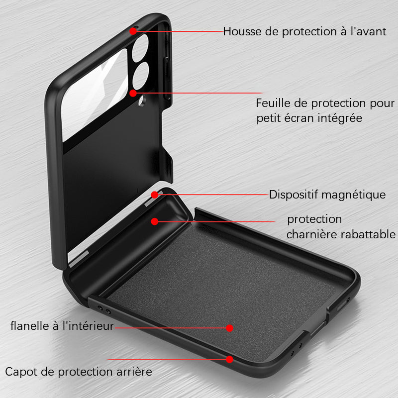 Coque magnétique tout compris luxueuse pour Samsung Galaxy Z Flip 3