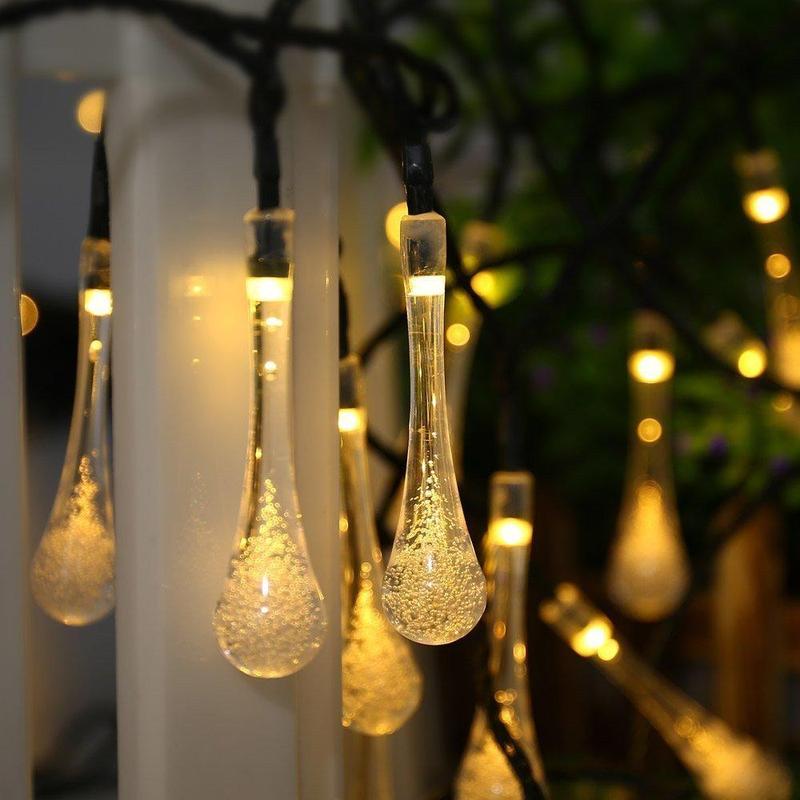 Guirlande lumineuse solaire goutte d'eau