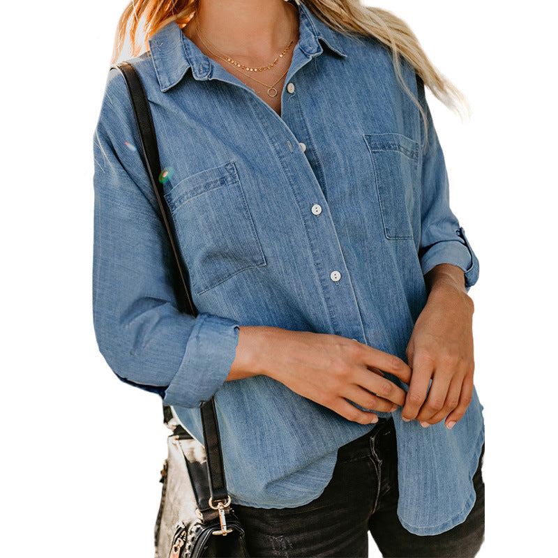 Chemise en jean à manches longues