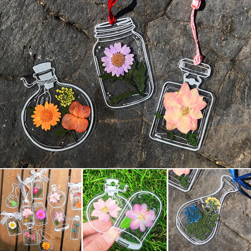 🌸Signets de Fleurs Séchées Transparentes(avec ruban de 10 m gratuit)🦋