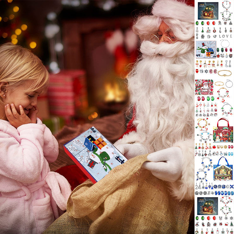 Calendrier de compte à rebours de 24 jours, ensemble de bracelets de calendrier de l'avent de noël à faire soi-même
