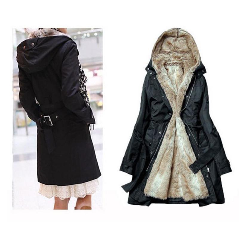 Manteau d'hiver pour femmes avec fausse fourrure amovible
