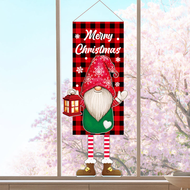 Décoration de Noël Drapeau de Jardin de Poupée Sans Visage Grinch Suspendu