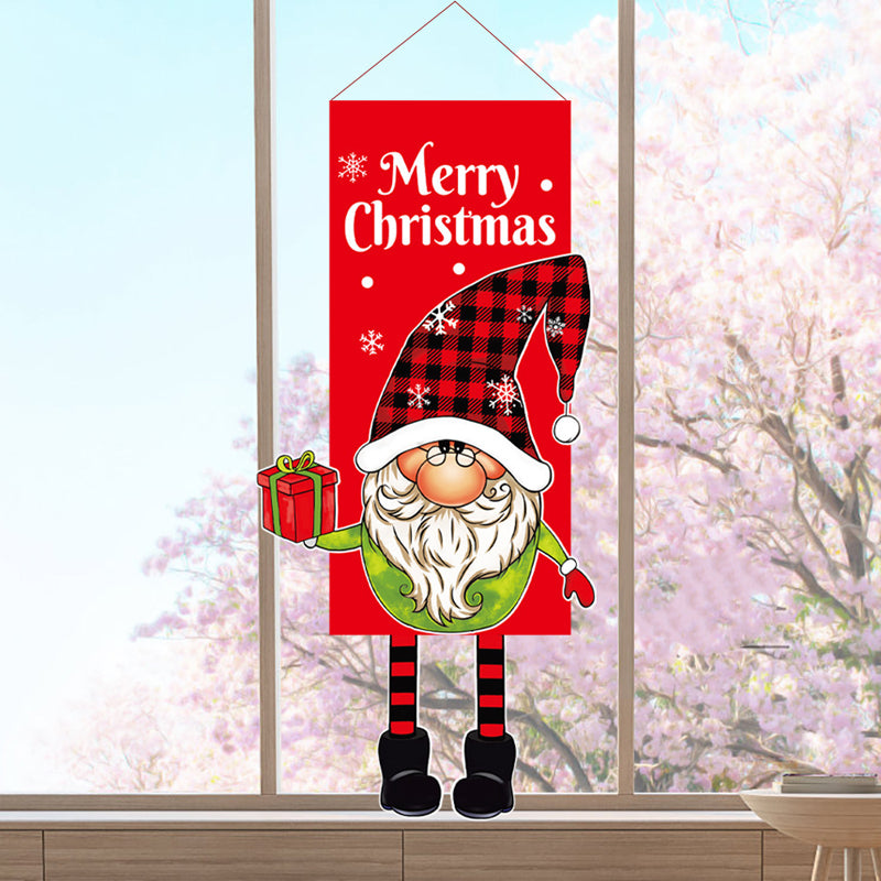 Décoration de Noël Drapeau de Jardin de Poupée Sans Visage Grinch Suspendu
