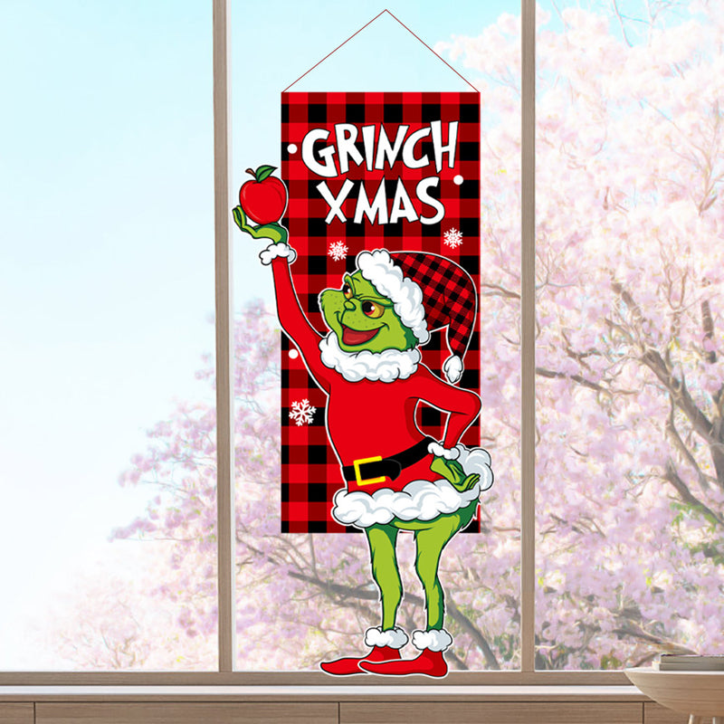 Décoration de Noël Drapeau de Jardin de Poupée Sans Visage Grinch Suspendu