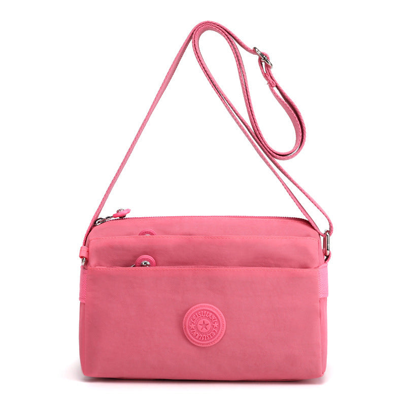 Sac à bandoulière simple en nylon à la mode multicouche décontracté pour dames