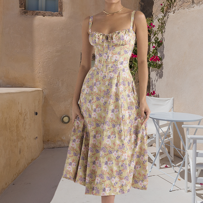 Robe d'été Bustier à Imprimé Carmen