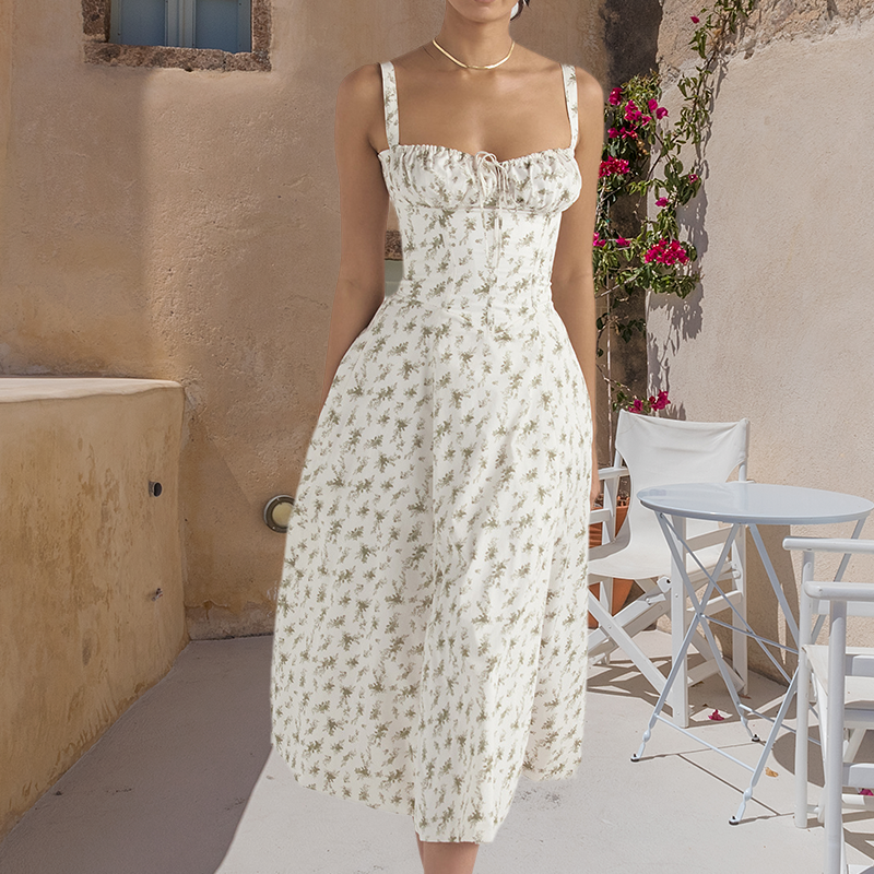Robe d'été Bustier à Imprimé Carmen