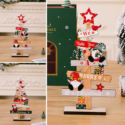 Ornement de Noël bonhomme de neige vieil homme en bois