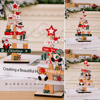 Ornement de Noël bonhomme de neige vieil homme en bois