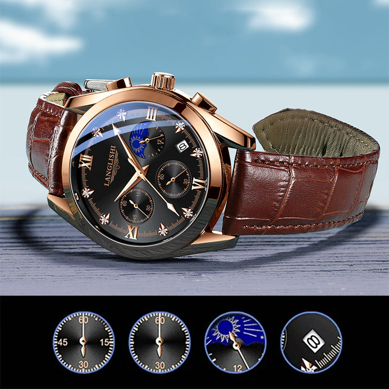 Montre à quartz lumineuse étanche pour homme