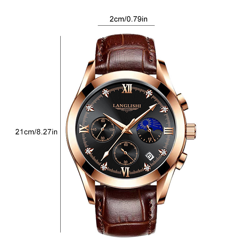 Montre à quartz lumineuse étanche pour homme