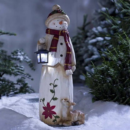 Bonhomme de Neige des Bois avec Lanterne Solaire