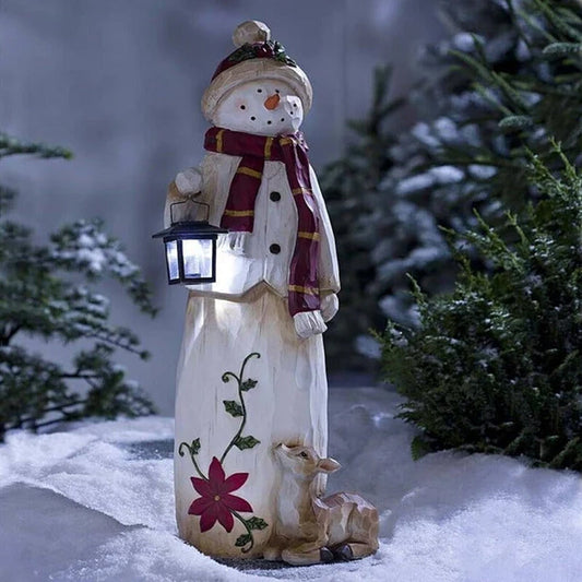 Bonhomme de Neige des Bois avec Lanterne Solaire