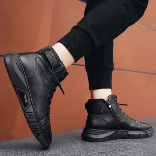 Bottes En Cuir Chaudes Noires